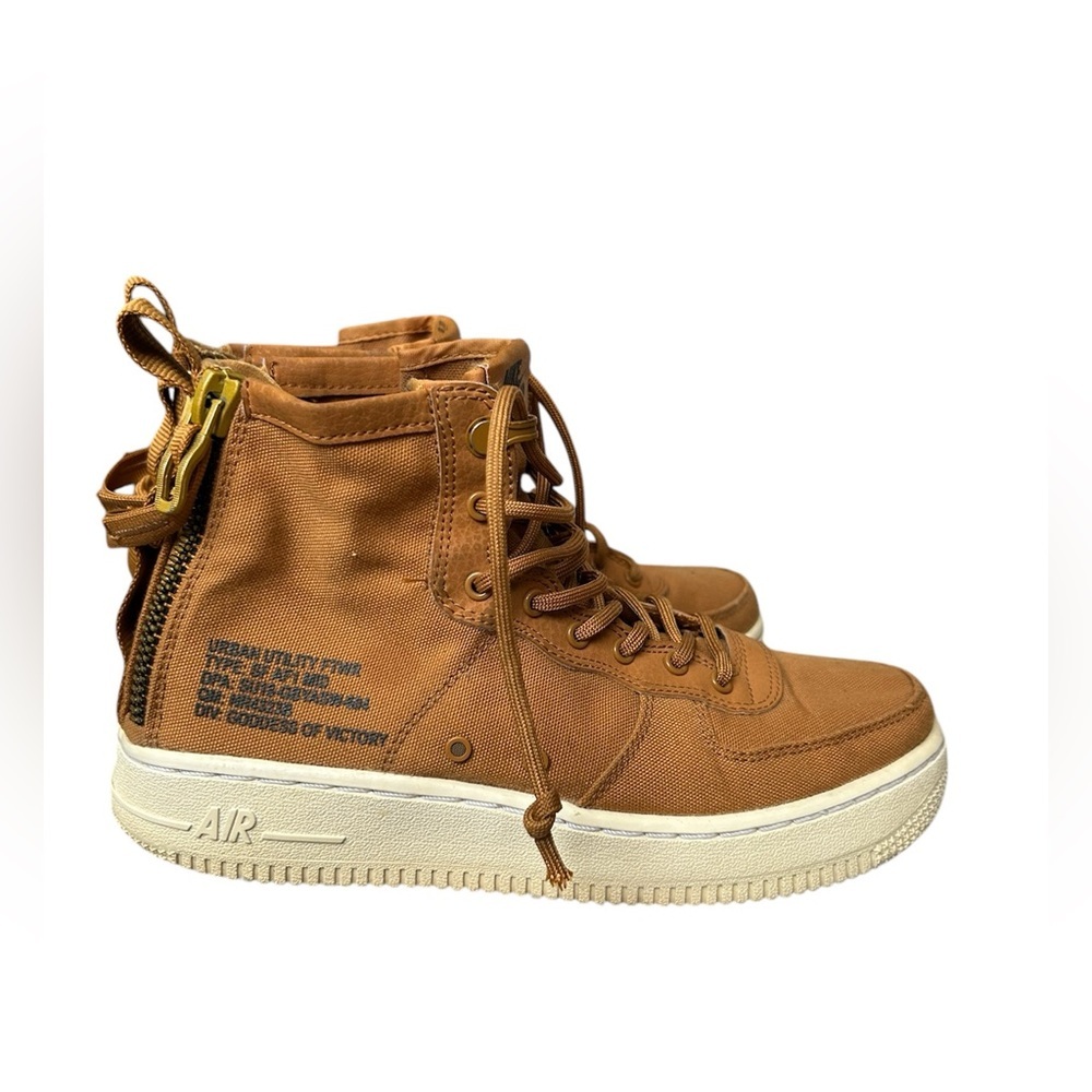 Nike Air SF AF1  Brown canvas high top sneakers size 5Y - Picture 3 of 12